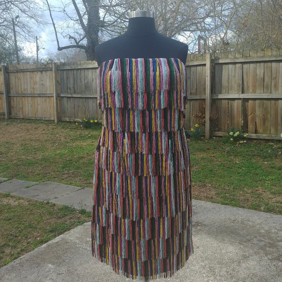 Strapless Fringe Dress - Picture 1 of 8